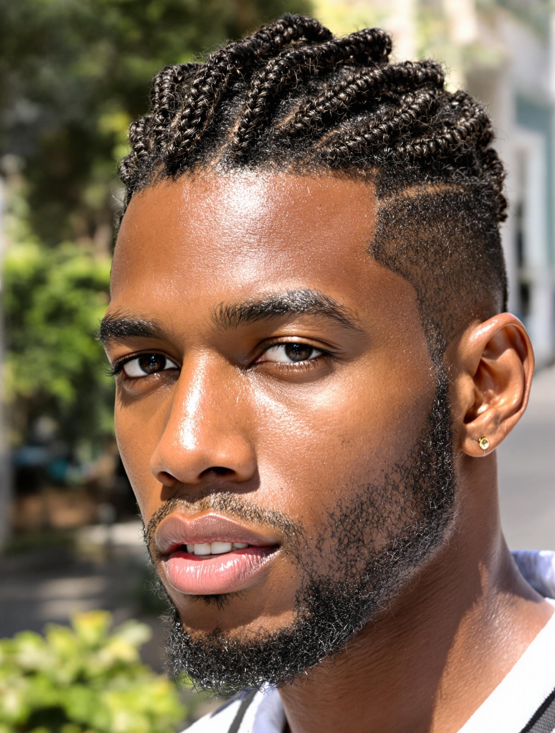 Modèle Caribbean tresses plaquées undercut homme