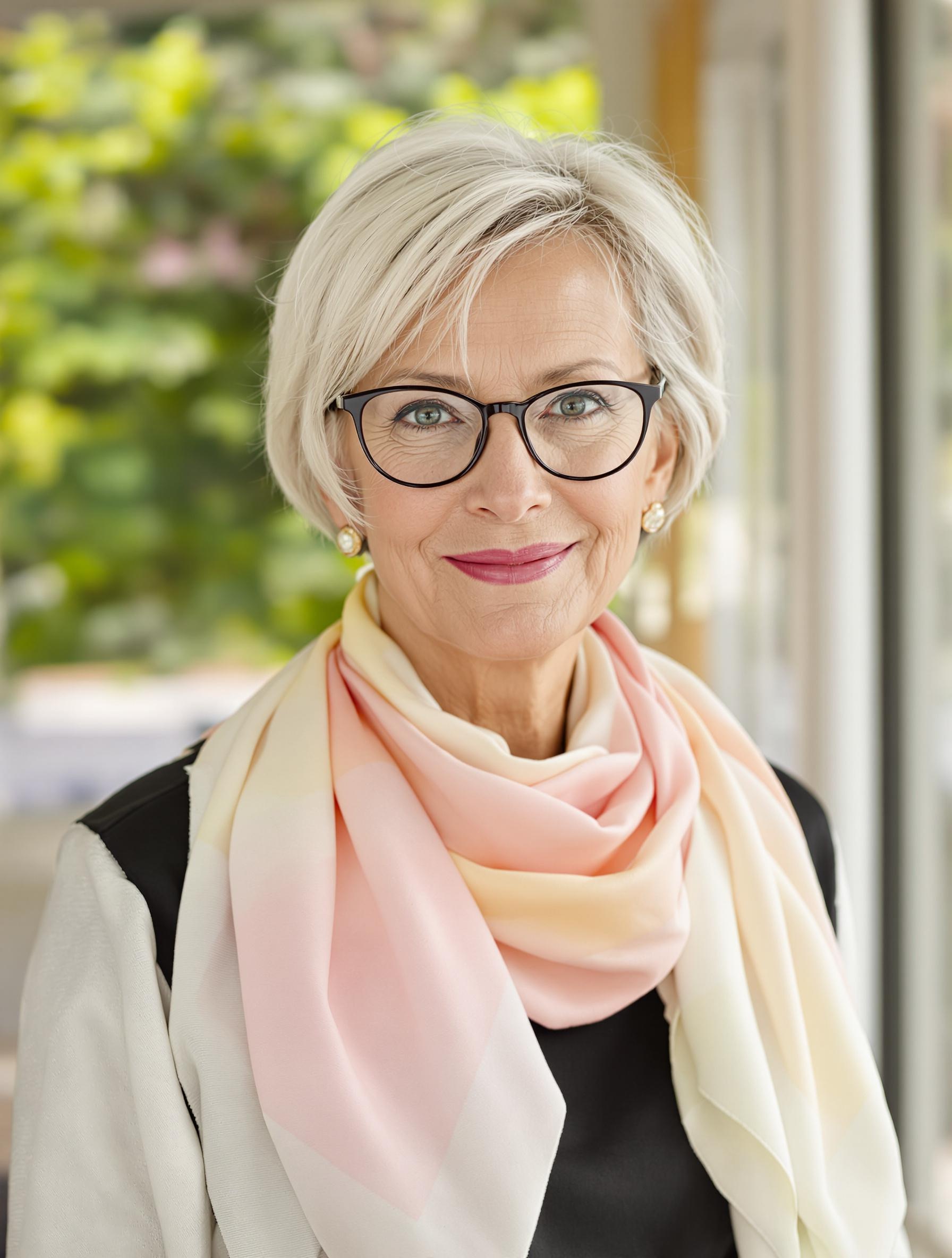 Carré dégradé léger femme 50 ans lunettes fines