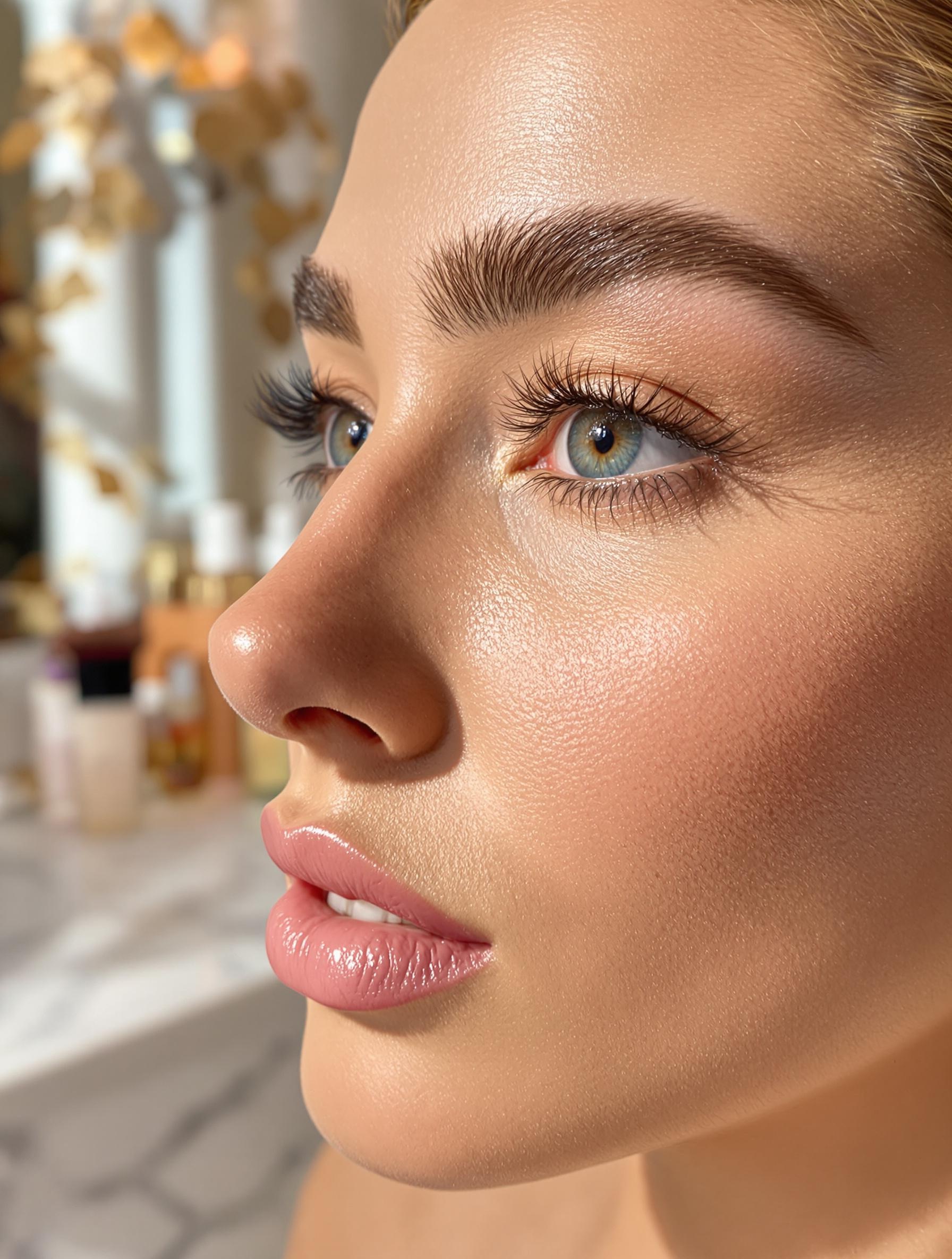 sourcils épais disciplinés brow lift ambiance premium salle de bain