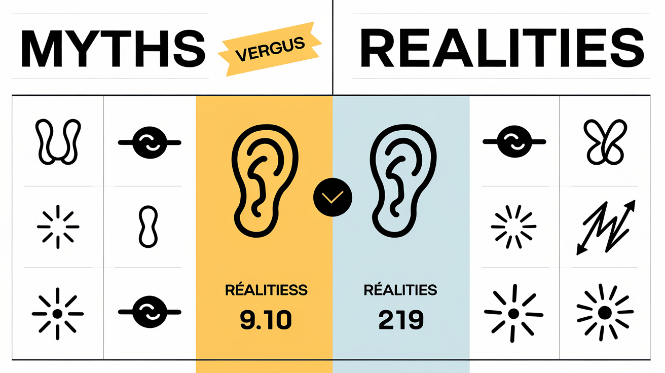 Tableau comparatif des mythes et réalités sur le piercing tragus