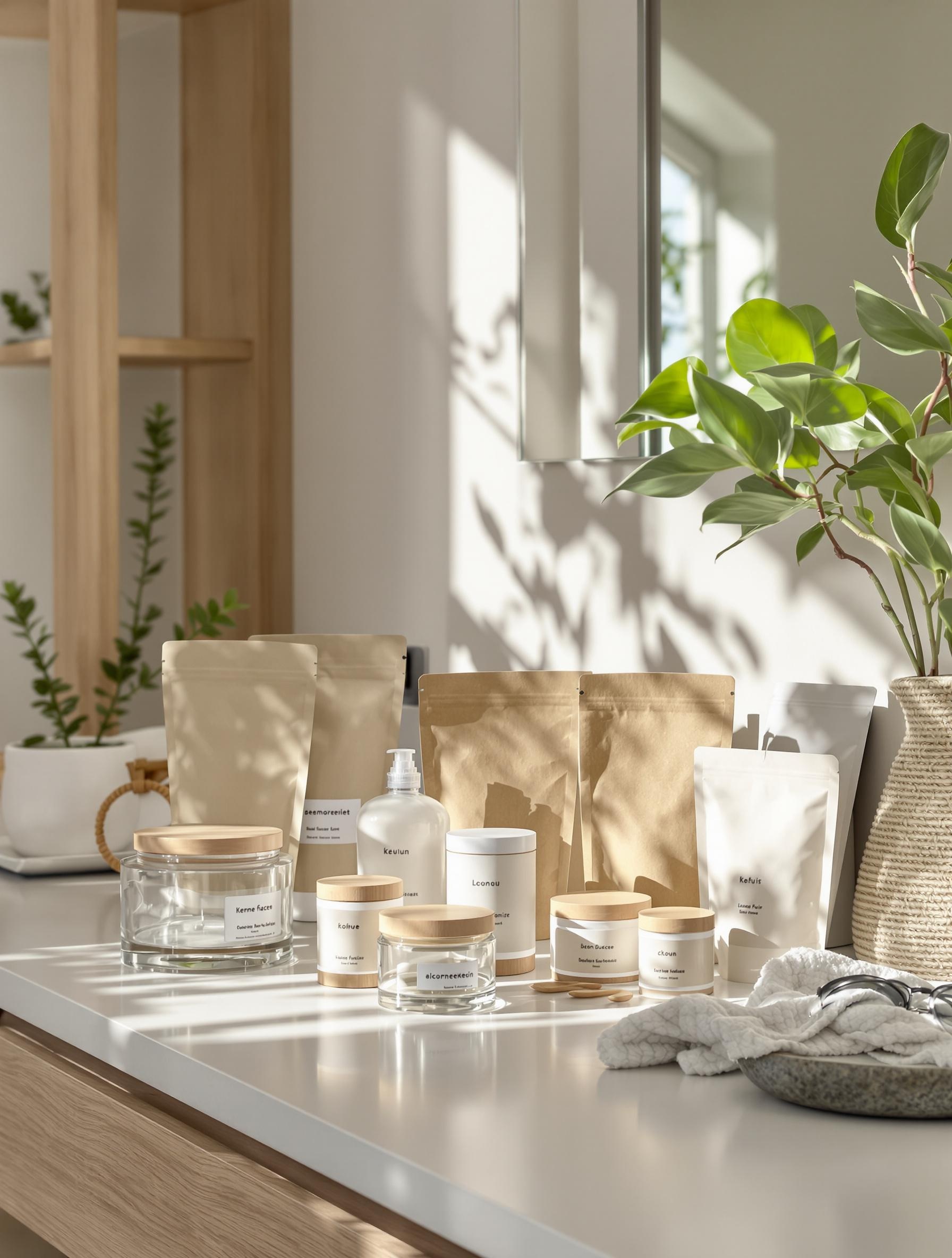 Emballages cosmétiques minimalistes et zéro déchet