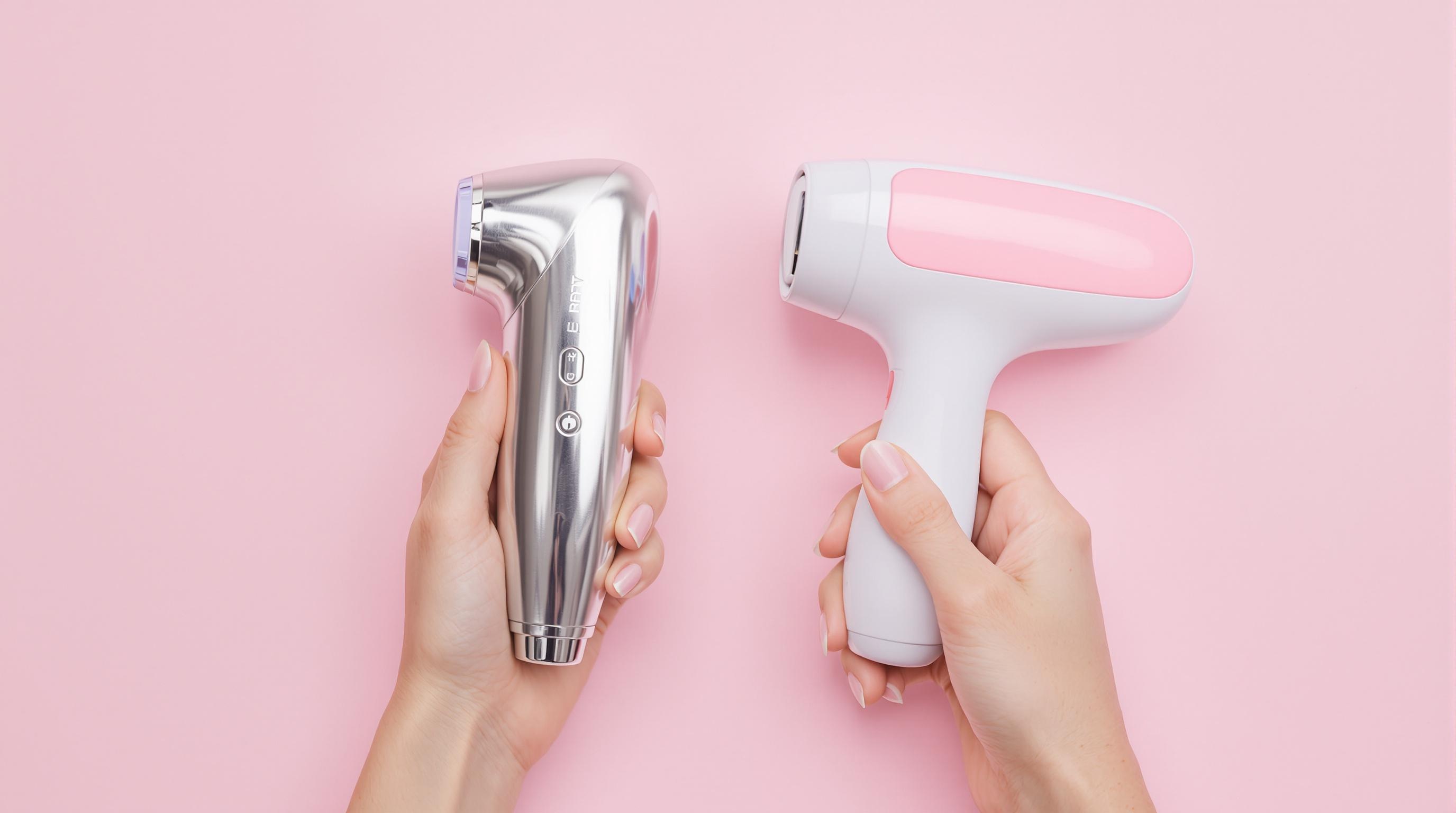 Comparatif visuel entre appareil laser professionnel et IPL grand public