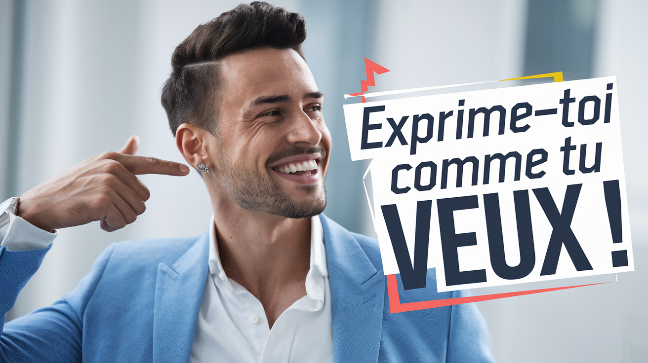 Homme souriant pointant son oreille gauche, exprime-toi comme tu veux !