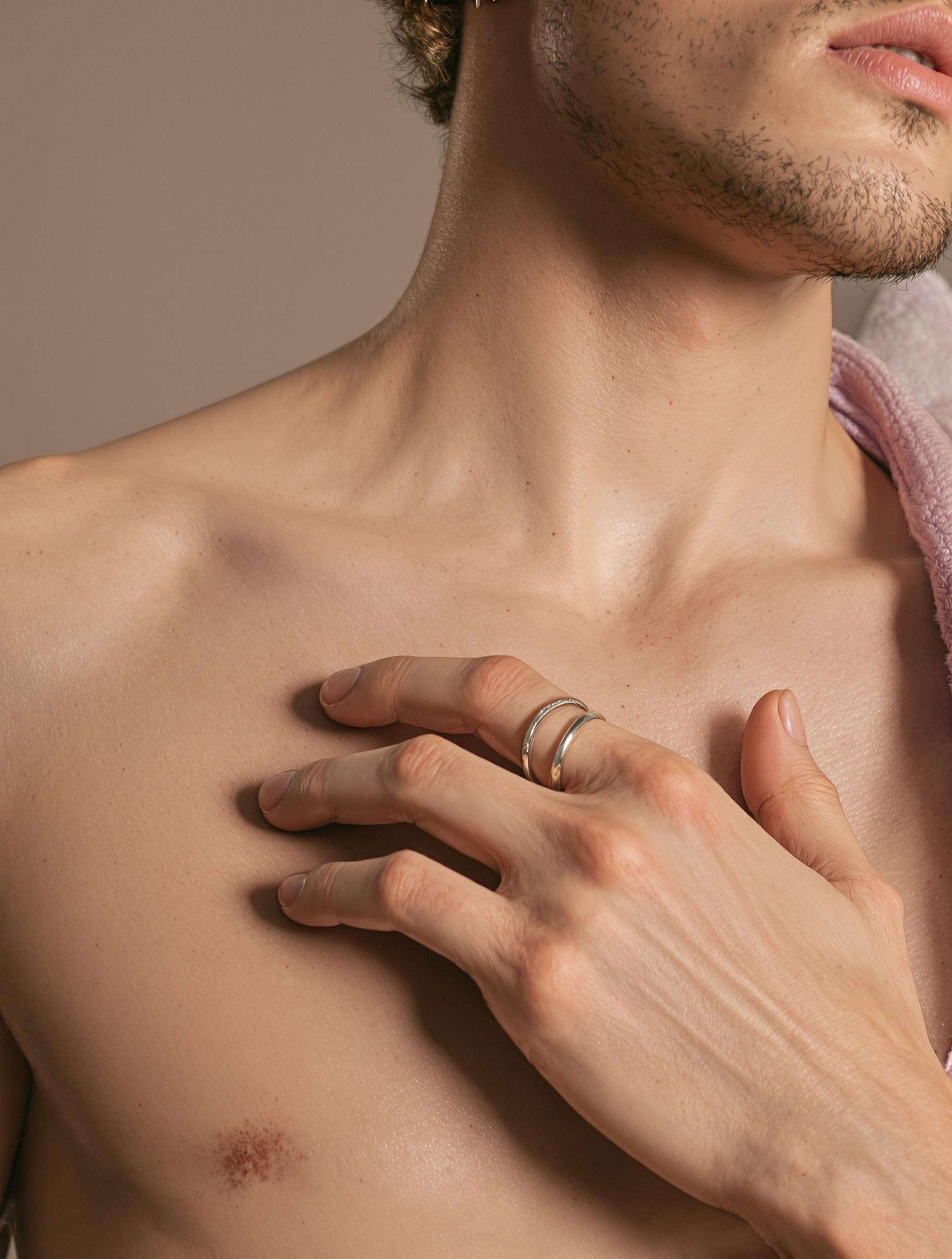 Alliance homme main gauche avec créole en argent, symbolique