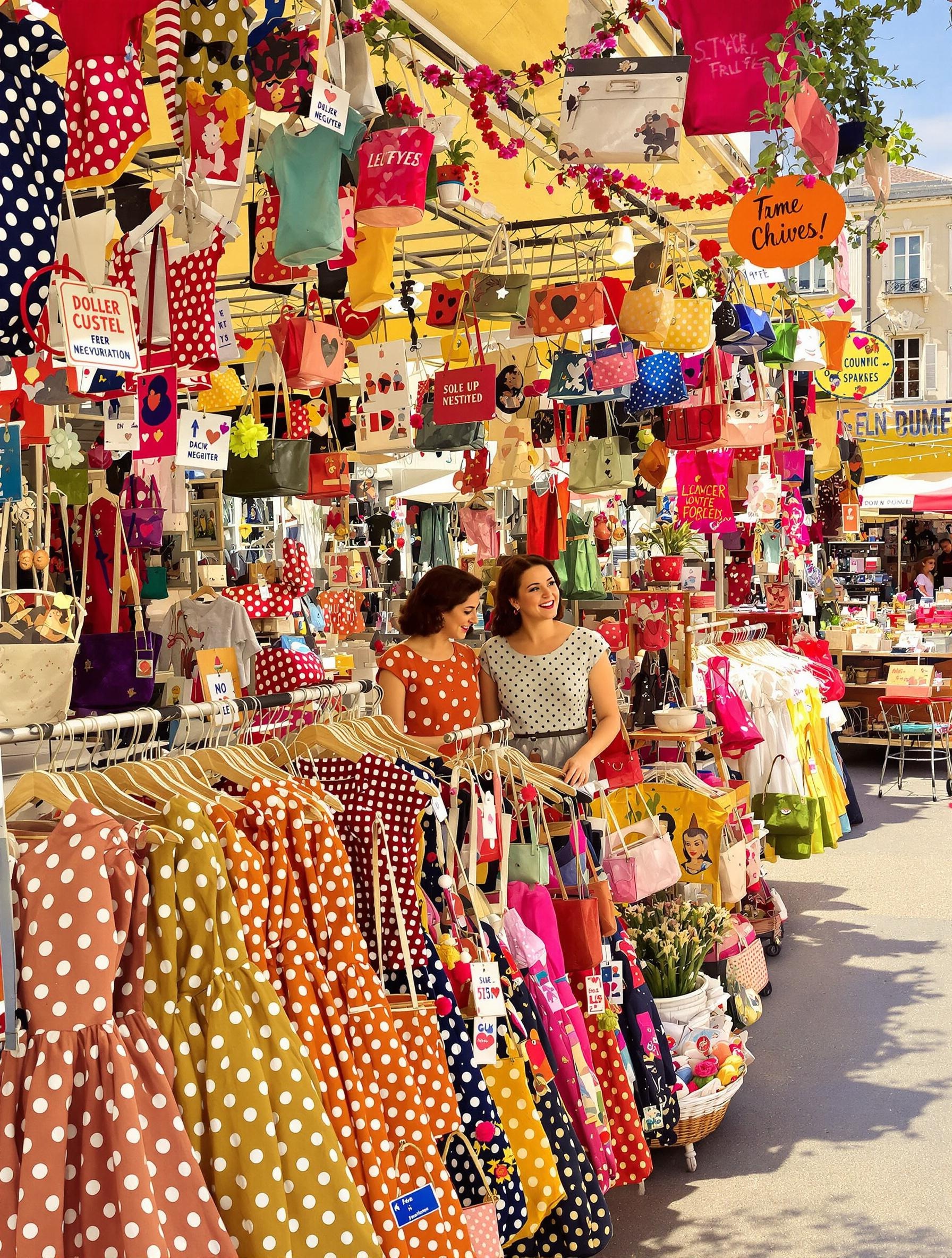 Marché vintage années 50 brocante Etsy vêtements accessoires rétro