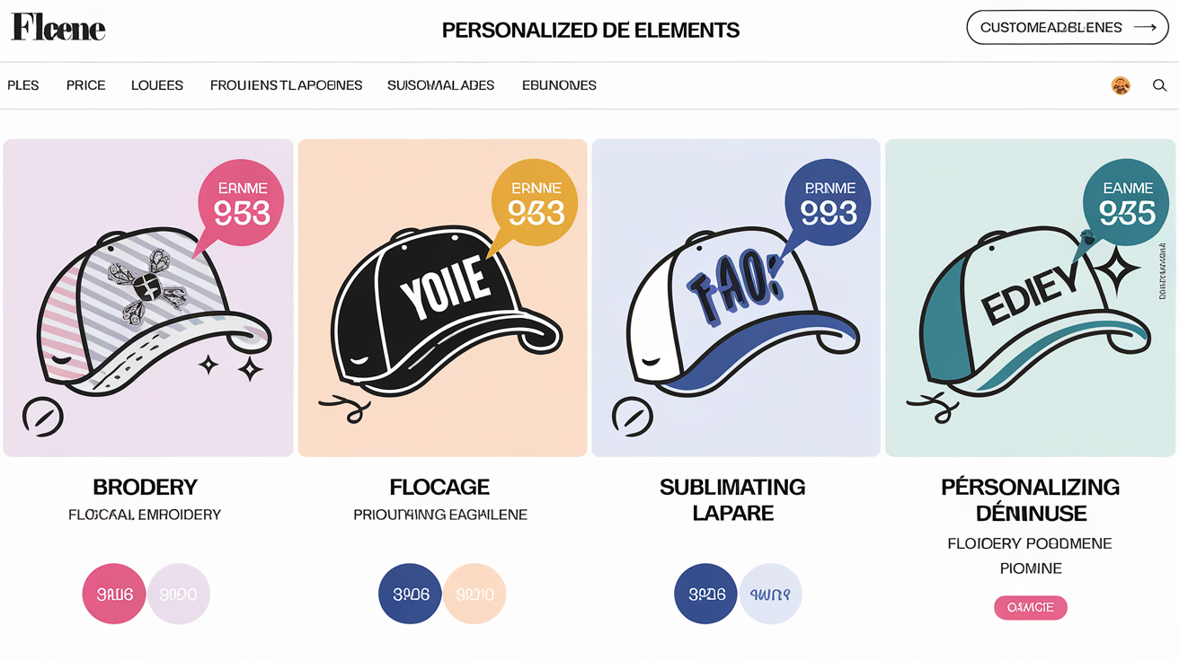 Mini-infographie des prix de personnalisation des casquettes par technique