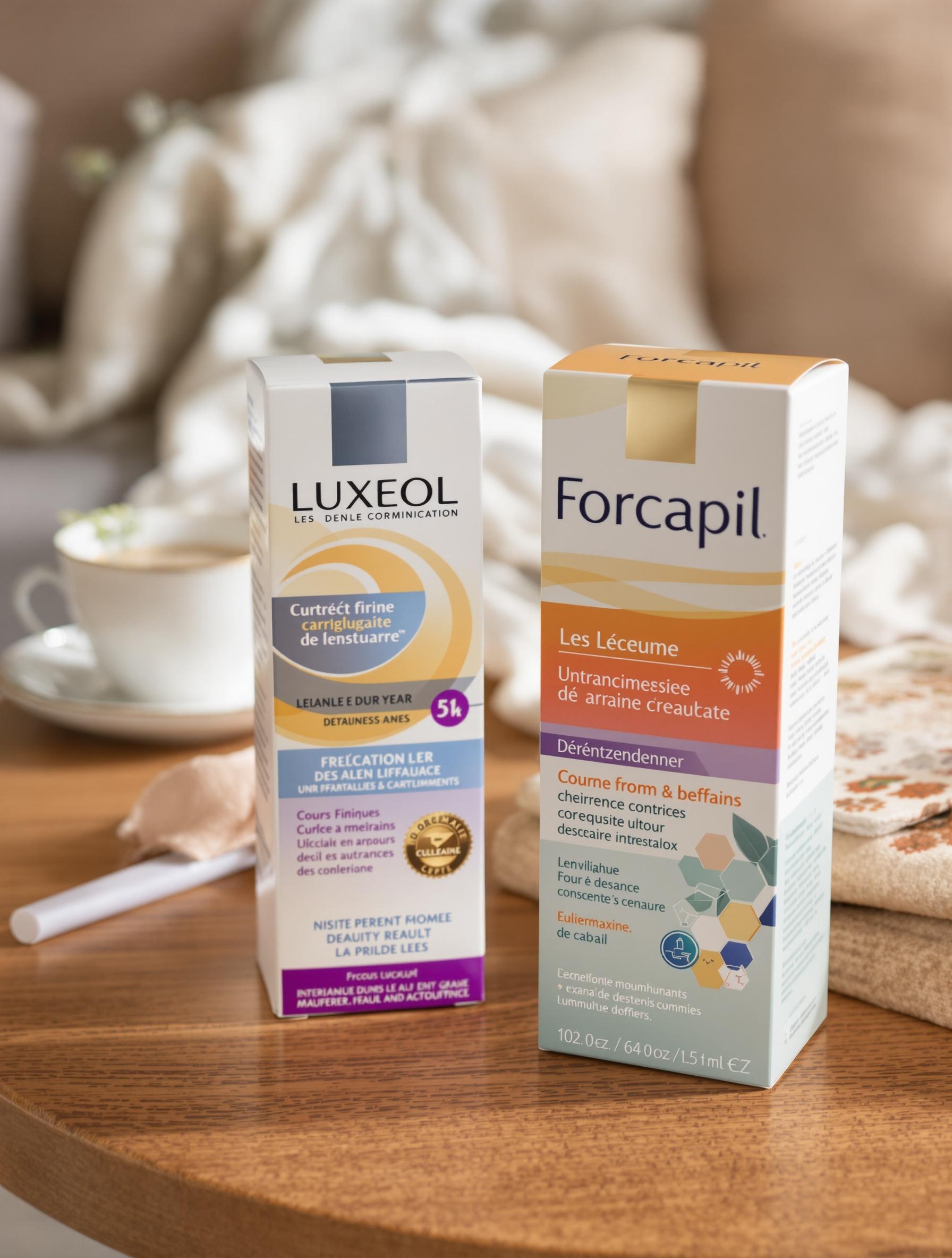 Comparatif des packagings Luxeol et Forcapil