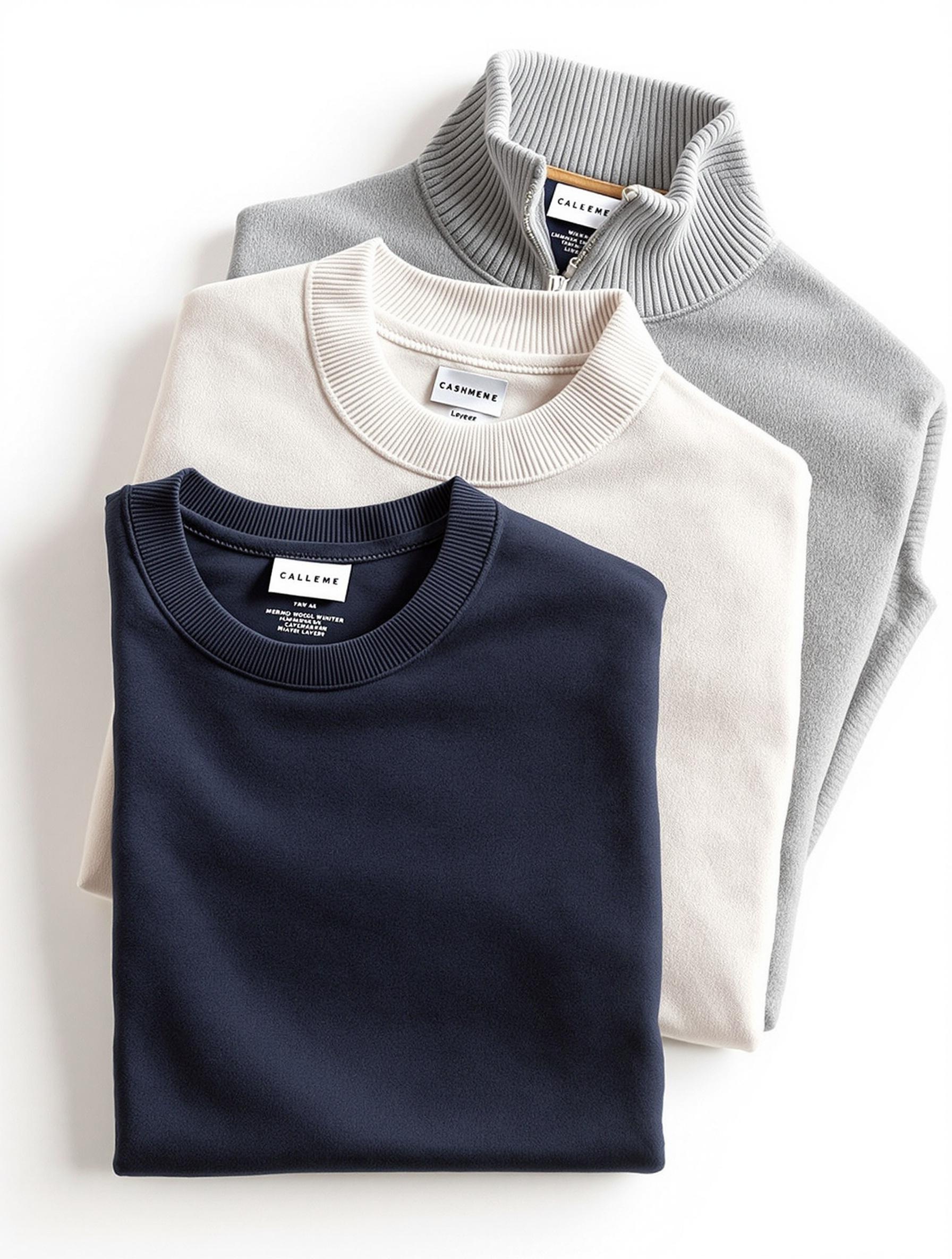 Superposition intelligente pour l'hiver : t-shirt mérinos, pull cachemire, polaire