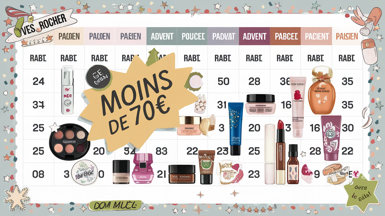 Tableau comparant le prix réel des produits Yves Rocher et le prix de vente du calendrier.