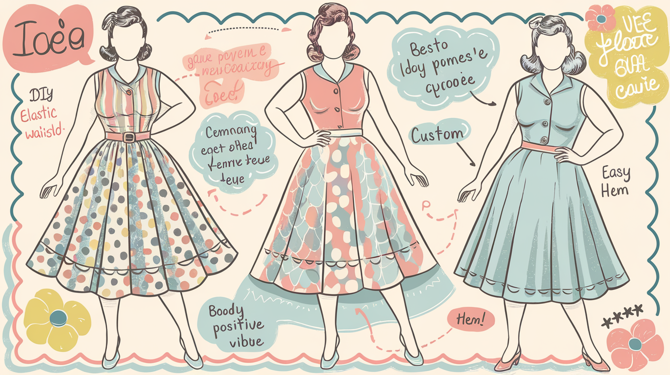Idées rétro grande taille DIY robe années 50