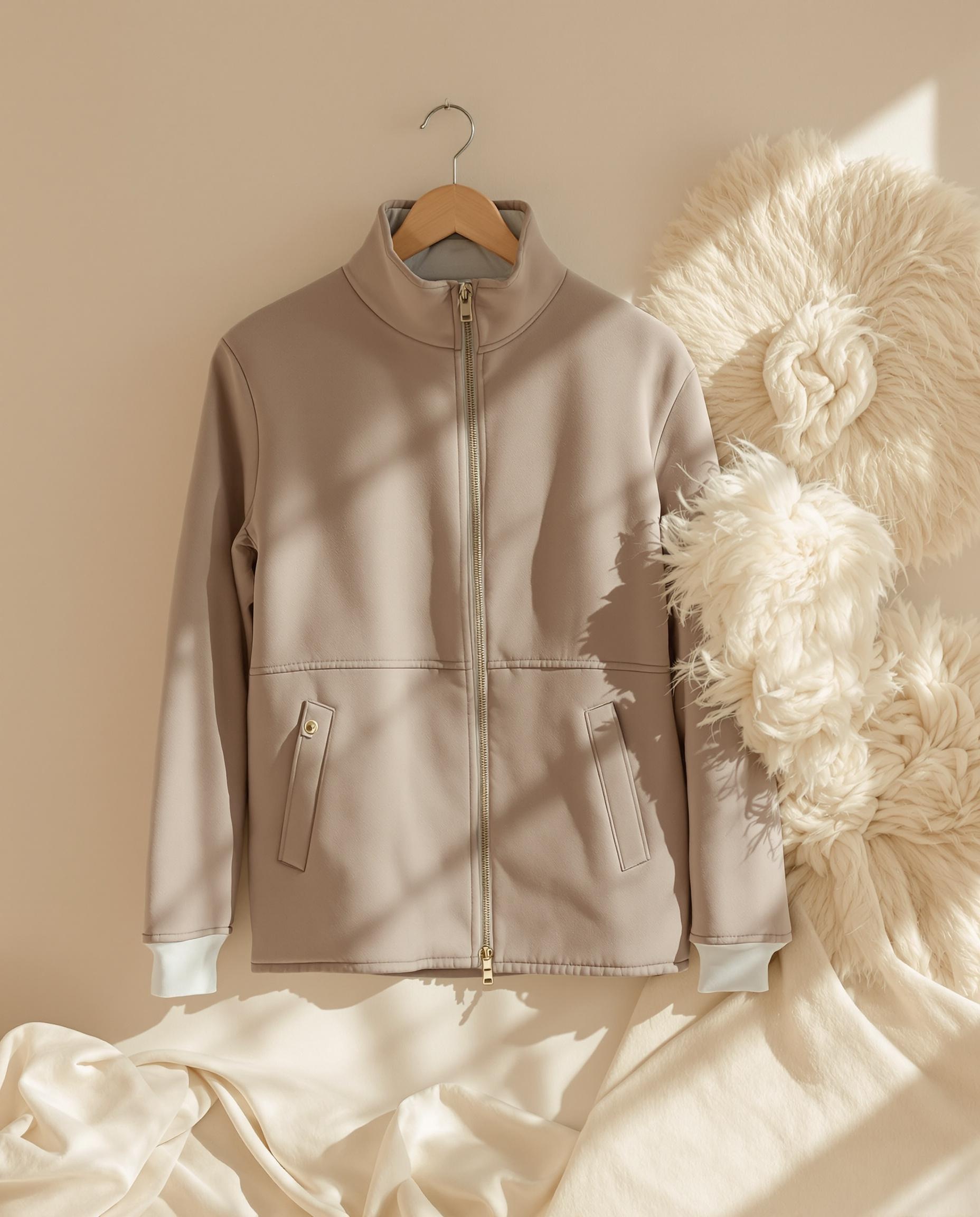 Veste mid-layer en Tencel et échantillons de mohair